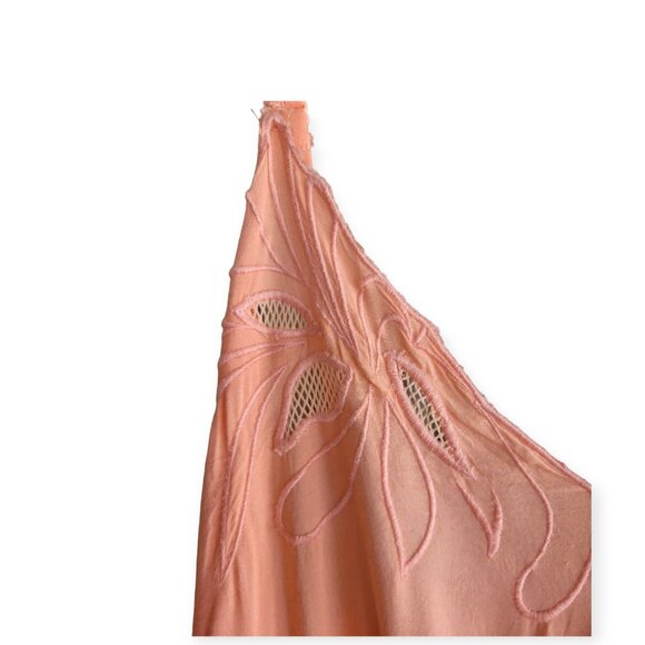 Free People sleeveless peach embroidered boho tie-waist Fonda jumpsuit | in S | - Picture 4 of 16